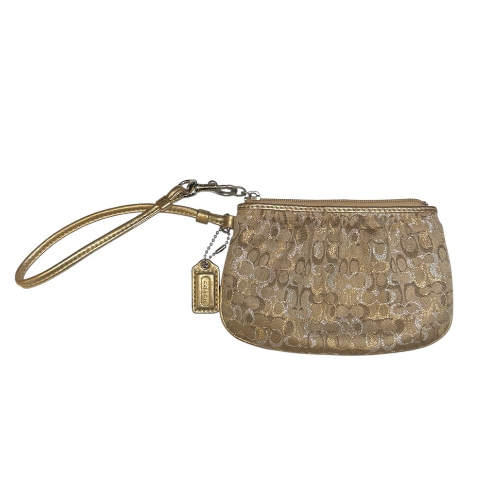 Coach Gold Wristlet Vintage y2k Signature C Coin Purse Wallet Wristlet